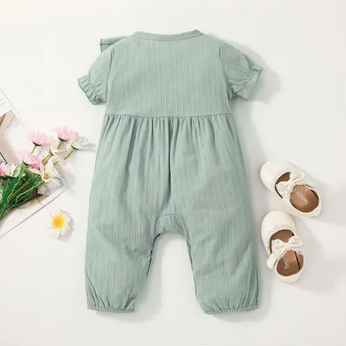 Vista 3 de Cecobora Conjunto de ropa de algodón y lino para bebés recién nacidos y niñas