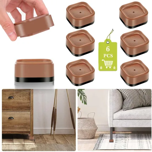 Vista 56 de Paquete de 12 elevadores de muebles de 1, 2 o 3 pulgadas, elevadores de cama ajustables resistentes para mesa, escritorio, sofá, silla, gabinete