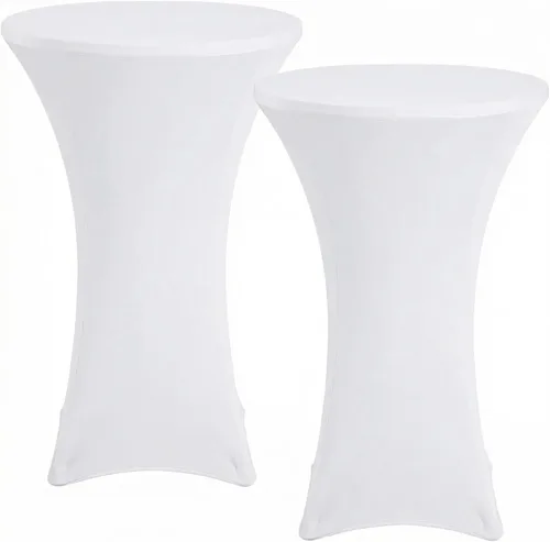Vista 9 de Fundas para mesa de cóctel, paquete de 2 manteles redondos de 32 x 43 pulgadas, color beige