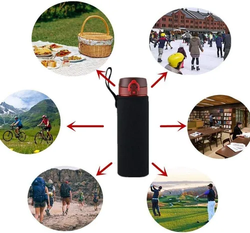 Vista 6 de Funda para botella de agua de 25 onzas, funda de neopreno aislada para botella de agua, soporte para botella de agua, funda de bolsa de 25.4 fl oz