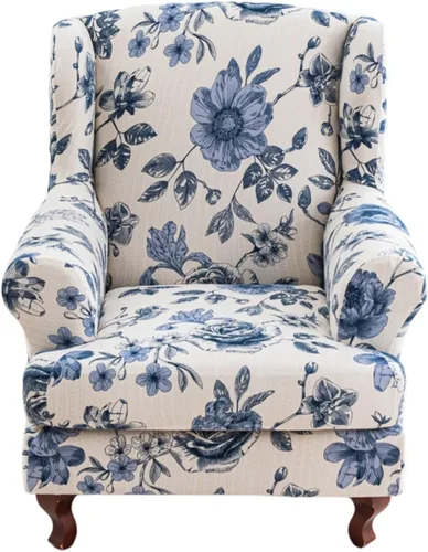 Vista 116 de Eco-Ancheng Funda para silla Wingback, 2 piezas, respaldo de ala, fundas de elastano para sillón con respaldo de ala, fundas para sillón con parte