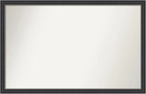 Vista 268 de Amanti Art Espejo de baño negro para sobre fregadero, 22 x 22 pulgadas, espejo de tocador cuadrado estrecho negro Avon, marco de madera casual