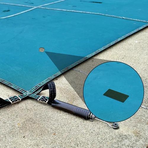 Vista 6 de Honoson Kit de parche de 4 piezas para cubierta de seguridad para piscina, cubierta de seguridad de malla con autoadhesivo, kit de parches de malla