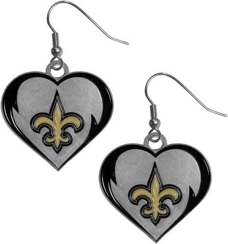 Vista 6 de Siskiyou NFL unisex-adult Heart Dangle Earrings