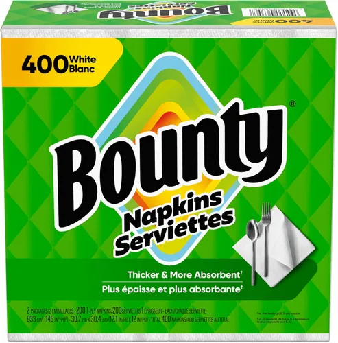 Vista 14 de Bounty Servilletas de papel, blancas, 200 unidades, el embalaje puede variar