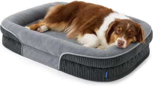 Vista 11 de Bedsure Camas ortopédicas para perros con cojín ovalado de 360 °, perro de Carbón