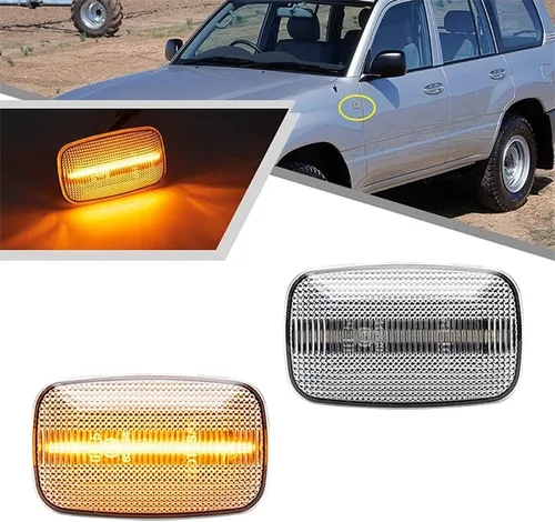 Vista 4 de Luz LED para guardabarros lateral compatible con Toyota LCruiser serie 100/70/80 compatible con Lexus LX470 LCruiser Prado 90 Series FJ Cruiser