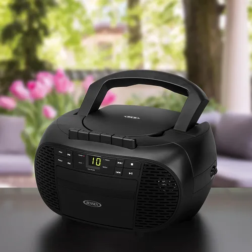 Vista 5 de Jensen CD-550 grabadora de casete de disco compacto estéreo portátil con radio AM/FM
