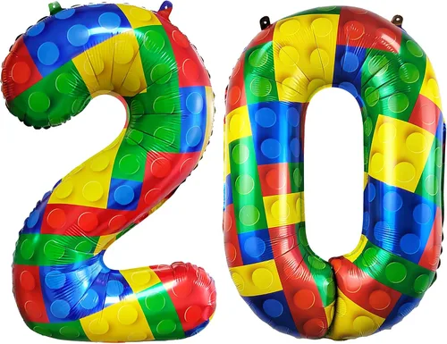 Vista 16 de Globo grande de 32 pulgadas de bloque de construcción número 0 globo grande