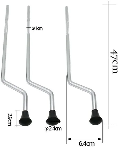 Vista 2 de 3 piezas de repuesto para patas de Tom de piso, piezas de repuesto para Tom Drum Instrumento de percusión Metal antideslizante DIY Hardware