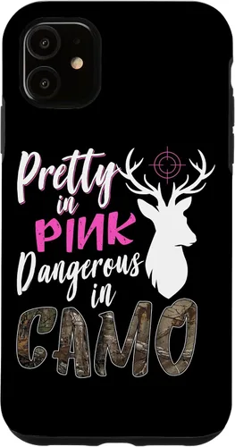 Vista 8 de Funny Pink Camo Hunting Graphic Women Deer Buck Hunters Case for iPhone 17