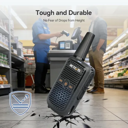 Vista 12 de Retevis Walkie Talkies RT15 de largo alcance, mini walkie talkie de carga rápida, USB de carga rápida, radios recargables de 2 vías para adultos