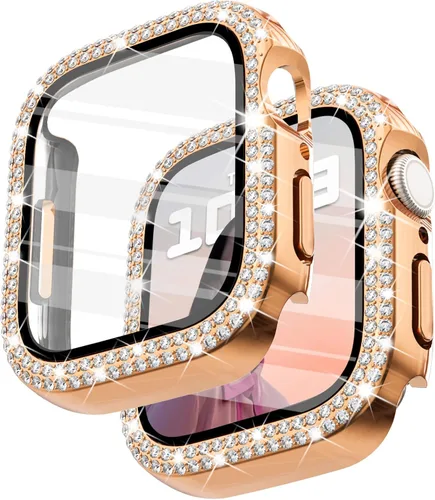 Vista 41 de Surace - Carcasa de 1.49 pulgadas compatible con Apple Watch con protector de pantalla, caja protectora general con diseño de diamantes brillantes
