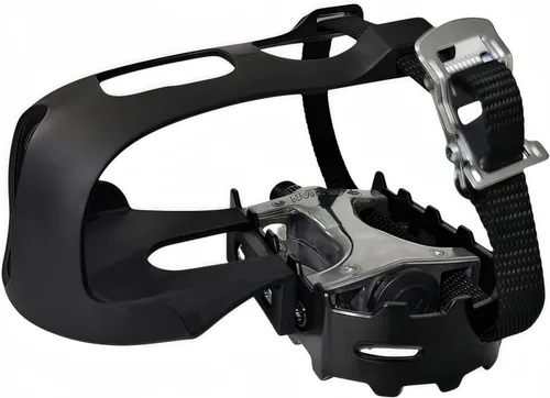Vista 6 de YBEKI Pedales de bicicleta de spinning de grado profesional con clips para los dedos y correas ajustables 4D - Eje de aleación de 9/16