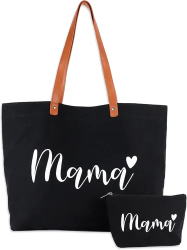 Vista 9 de Lamyba Regalos para mamá nueva, bolso de mano con bolsa de maquillaje, regalos geniales para mamá por ser/mamá embarazada/mujeres embarazadas