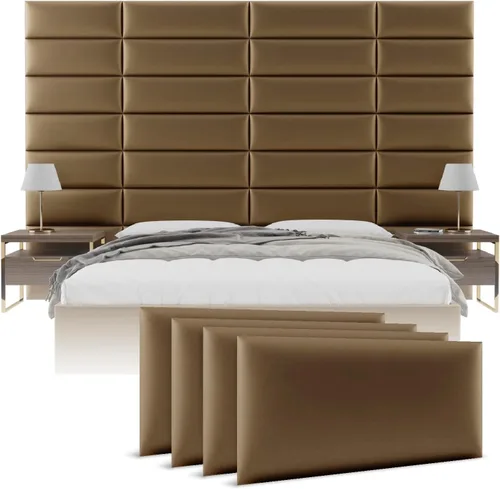 Vista 16 de Vänt - Paneles tapizados de pared, cabeceros de pared tamaño Queen/Full, color beige boucle, juego de 4 paneles