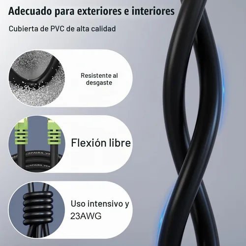 Vista 7 de XXONE Cable Ethernet Cat 7 para exteriores, cable de red Cat7 resistente 26 AWG, cable de conexión RJ45, velocidad de transmisión 10 GbpsAncho