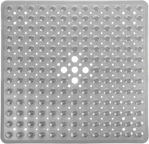 Vista 16 de Yimobra Tapete para ducha antideslizante, 21 x 21 pulgadas, tapete cuadrado suave para ducha con ventosas y agujeros de drenaje, tapetes para baño