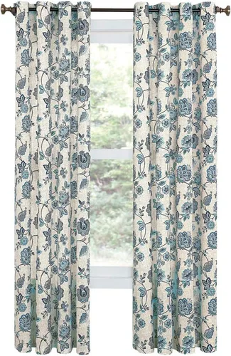 Vista 3 de Renaissance Home Fashion Collections Etc Colette panel de cortina con ojales estampado, 52" x 84", lino