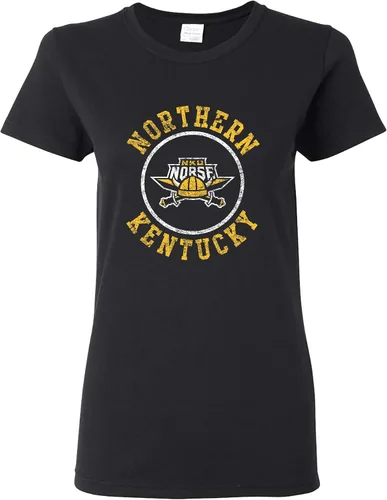 Vista 16 de NCAA - Camiseta para mujer, diseño de círculo envejecido, color del equipo, universidad
