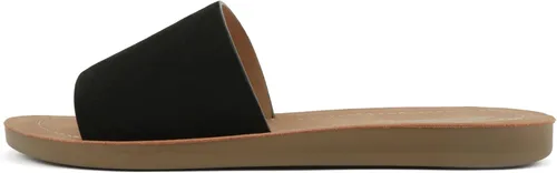 Vista 13 de Soda Shoes Efron-S - Chanclas básicas lisas para mujer, sandalias deslizantes, informales, puntera abierta, playa Todo negro Pu