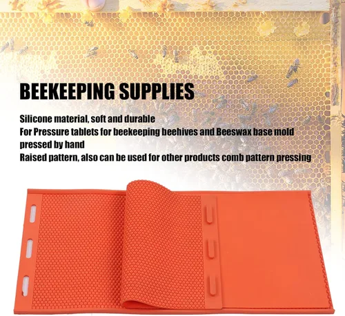 Vista 7 de Fdit 2 hojas de cera de abeja de silicona para fabricación de velas de panal y hojas de colmena (naranja)