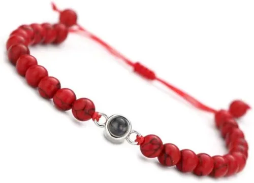 Vista 10 de Elegante pulsera de proyección de cristales que muestra I Loves You en 100 idiomas, gran regalo para amantes y parejas de uso diario