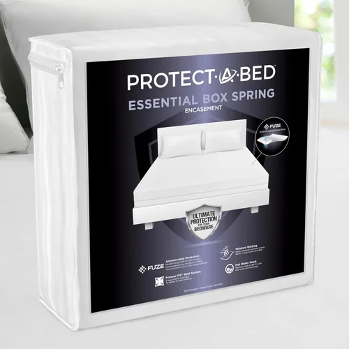 Vista 12 de Protect-A-Bed Funda esencial con cierre para somier de cama king, silenciosa, resistente al olor, a las chinches y ácaros, 100% impermeable, lavable