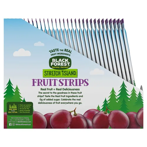 Vista 4 de Black Forest Stretch Island - Tiras de frutas, sabor a uva, tiras de 0.5 onzas (paquete de 30)