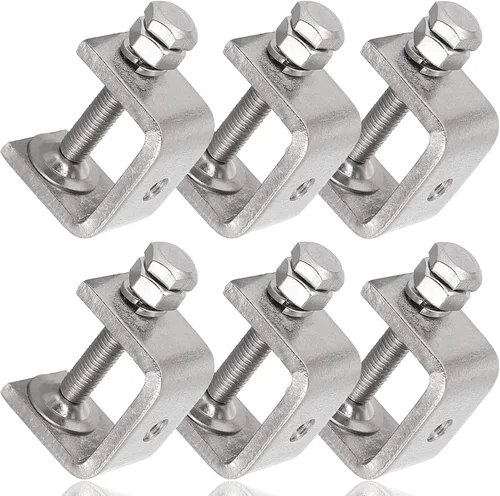 Vista 14 de Abrazaderas C de acero inoxidable mini de 1 pulgada para montaje, abrazaderas U metálicas resistentes para trabajo en metal, abrazadera