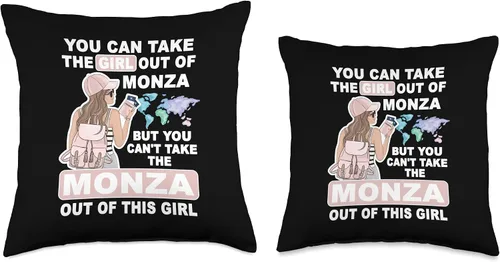 Vista 3 de Cool Girl from Monza City - Proud Monza Girl Throw Pillow