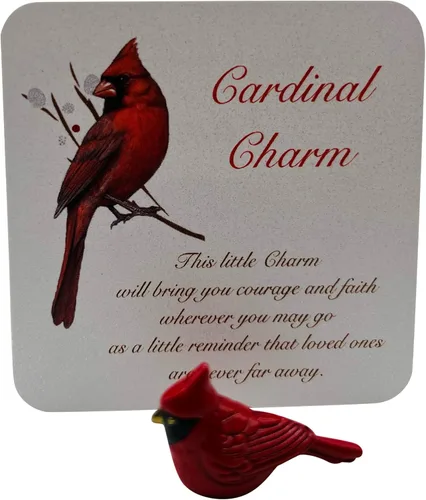 Vista 6 de Westmon Works Cardinal Legend - Juego de dijes de bolsillo, ficha de cristal conmemorativa con tarjeta de historia, Metal, No es una piedra preciosa
