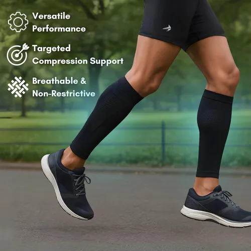 Vista 4 de CompressionZ Calf Compression Sleeves for Men & Women Running Shin Splint Support - Footless Socks Varicose Pain Relief