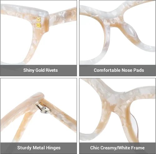 Vista 3 de Zeelool Gafas de ojo de gato elegantes para mujer, gafas elegantes Cascata ZOA01858