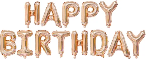 Vista 13 de Letras de aluminio de 16 pulgadas con texto en inglés «Happy Birthday» de color negro para hombres, mujeres, niños, suministros de decoración