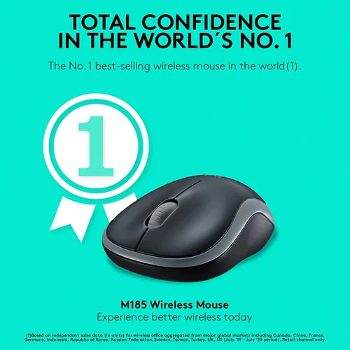 Vista 7 de Logitech Ratón inalámbrico M185 (Swift Grey)