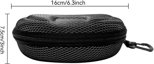 Vista 2 de 2 piezas de cremallera dura gafas de sol Casos portátiles de viaje con gancho de plástico