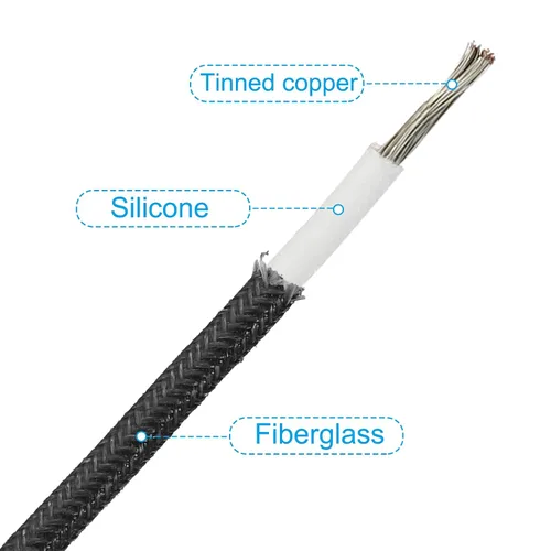 Vista 3 de PATIKIL Cable electrónico 9AWG de 16.4 pies, -30 a 392.0 °F, aislado, resistente a altas temperaturas, cable de silicona flexible eléctrico