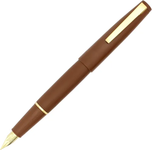 Vista 2 de Gullor Pluma estilográfica de color X80, diseño simple con convertidor y caja de regalo, clip dorado, punta ultra fina (0.012 in), marrón