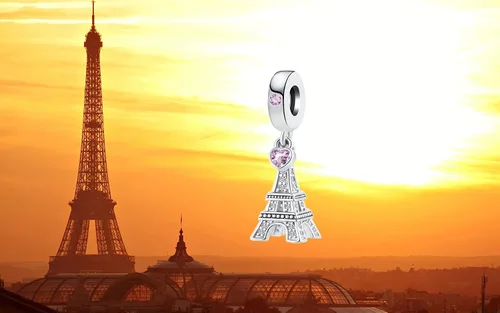 Vista 8 de NanMuc Abalorios para pasaporte de la Torre Eiffel para vacaciones, con diseño de globo de avión, taza de café, maleta, compatible con pulsera