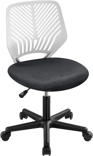 Vista 10 de Topeakmart Silla de oficina sin brazos, silla de estudio de computadora giratoria ajustable de malla para espacios pequeños, color negro