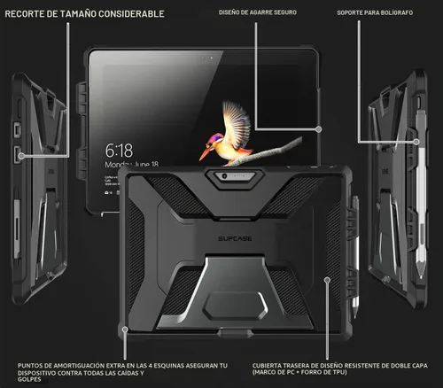 Vista 7 de SUPCASE Funda para Microsoft Surface Pro 7/6/5/4/LTE (12.3") con soporte