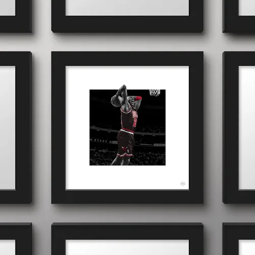 Vista 2 de Trends International Gallery Pops Michael Jordan - Póster de pared de la secuencia de progresión de vuelo 6, 12 x 12 pulgadas, versión de marco negro