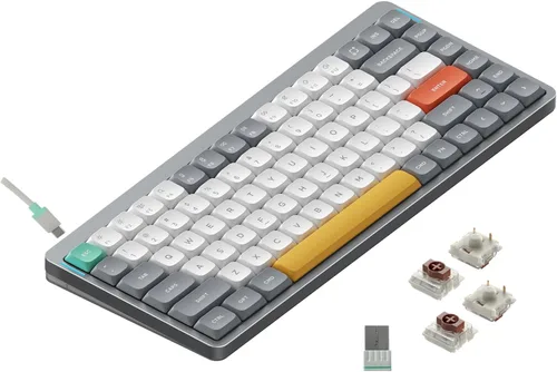 Vista 13 de NuPhy Air75 V2 Teclado mecánico portátil de 75% de bajo perfil, teclado inalámbrico, compatible con Bluetooth/2.4G/USB-C, teclados RGB Bluetooth