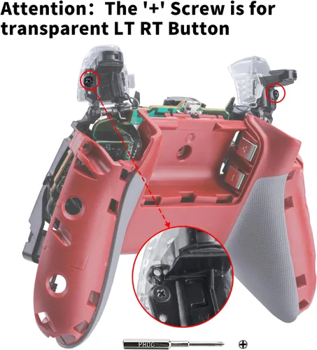 Vista 5 de VANPARK Juego de carcasa de repuesto, cubierta frontal de la carcasa trasera solo compatible con controlador Xbox One SX (modelo 1708)