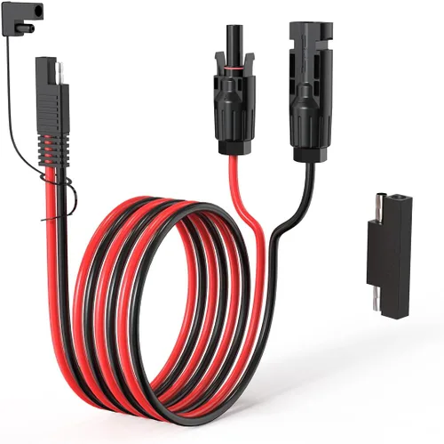 Vista 8 de ELFCULB Cable de extensión de panel solar SAE de 10 AWG de 10 pies a SAE 2 3.3 10 20 35 50 pies SAE con adaptador de polaridad inversa SAE