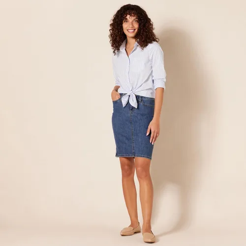 Vista 5 de Tienda Essentials Camisa de popelina con botones y manga larga para mujer
