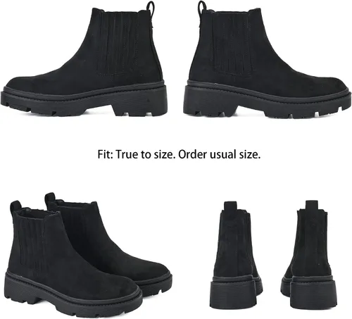 Vista 2 de READYSALTED Botas Chelsea de plataforma gruesa para mujer con múltiples cordones DAMON1