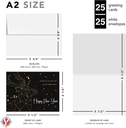 Vista 7 de 2026 Tarjetas de feliz año nuevo – Deseándote amor, paz y alegría – Invitaciones de Navidad, agradecimientos, anuncios, regalos y presentes – 25 por