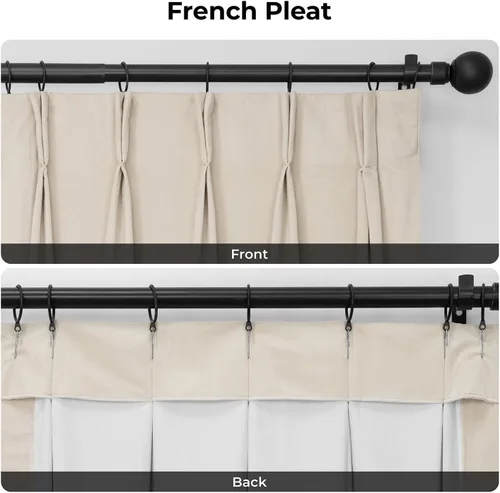 Vista 5 de HPD Half Price Drapes Cortinas Opacas de Terciopelo - 84 Pulgadas de Largo 1 Panel Cortina Opaca Signature Plisada para Sala de Estar y Dormitorio